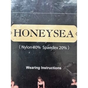 Honeysea Pantyhose High Waist Control Top Opaque Tights Black New